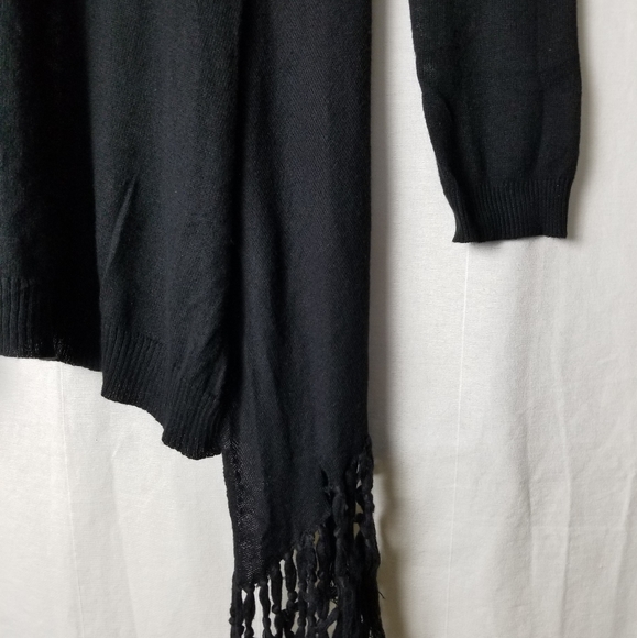 Theory Black Vesta Cotton Cashmere Fringe Trim Lightweight Cardigan Size XS - Picture 8 of 15
